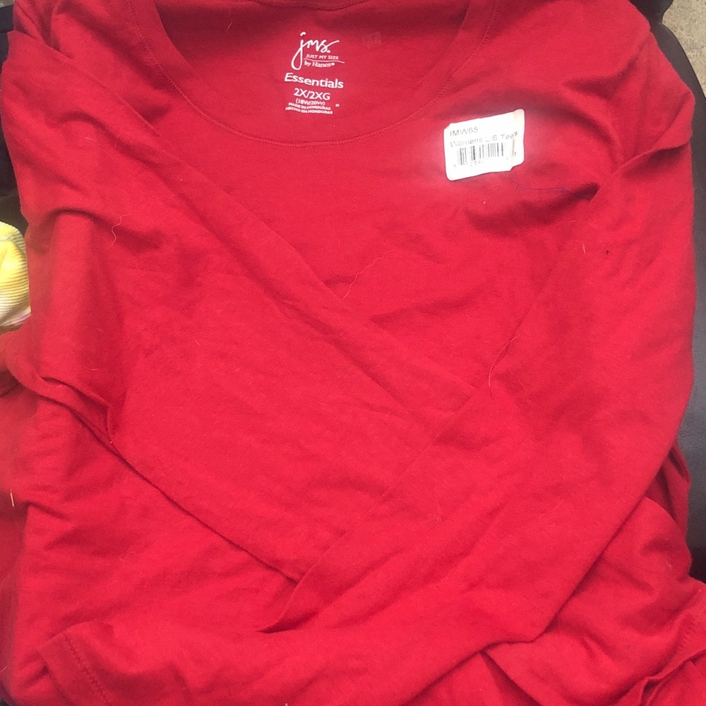 JMS Crew Neck Long Sleeve Tee in Red 2XL